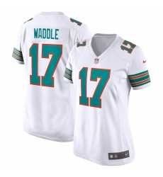 Women%27s Miami Dolphins #17 Jaylen Waddle White Vapor Untouchable Stitched NFL Jersey Dzhi